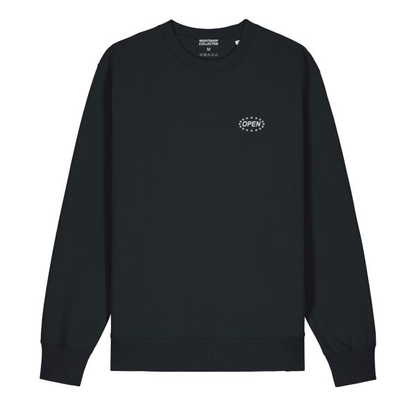 OPEN Embroidered Sweater Black Thumbnail