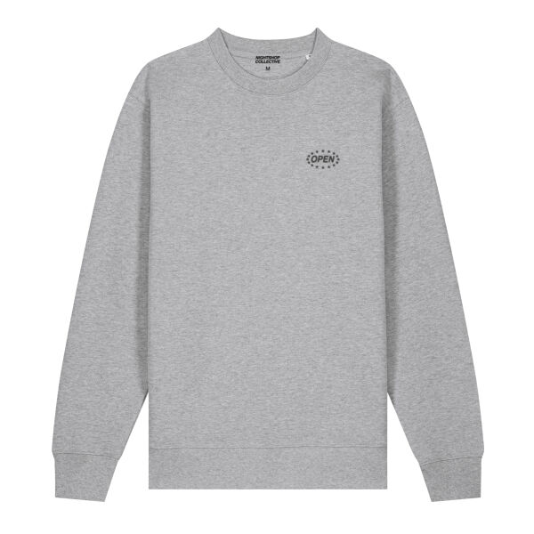 OPEN Embroidered Sweater Grey Thumbnail